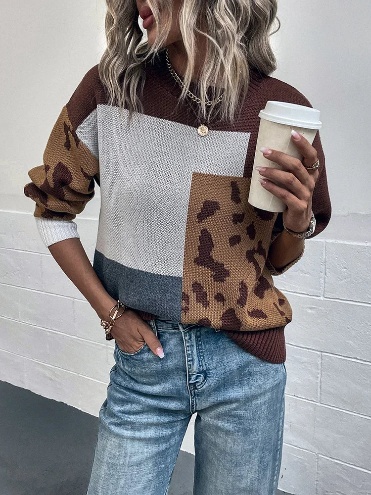 Tita™ Leopard Patchwork Sweater