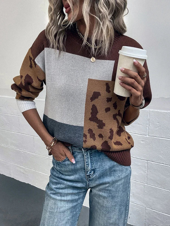 Tita™ Leopard Patchwork Sweater