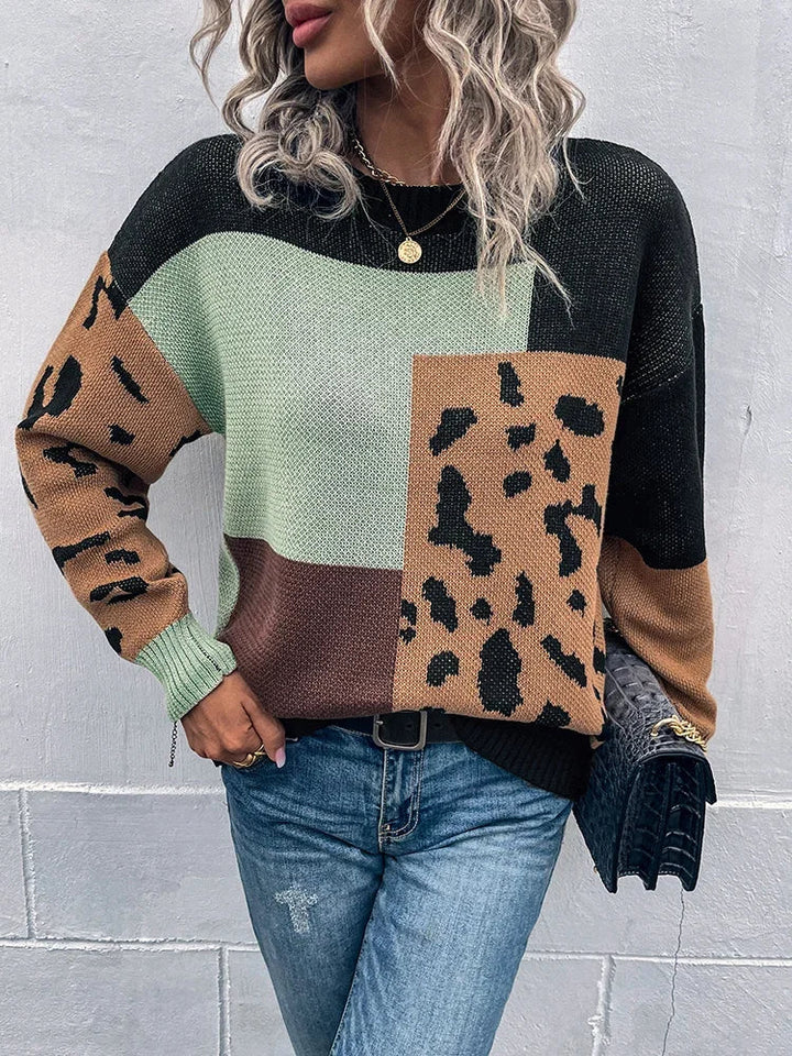 Tita™ Leopard Patchwork Sweater