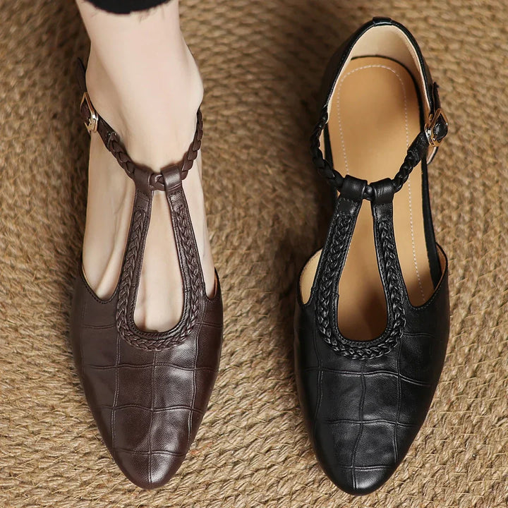 Sate Leather Mary Janes