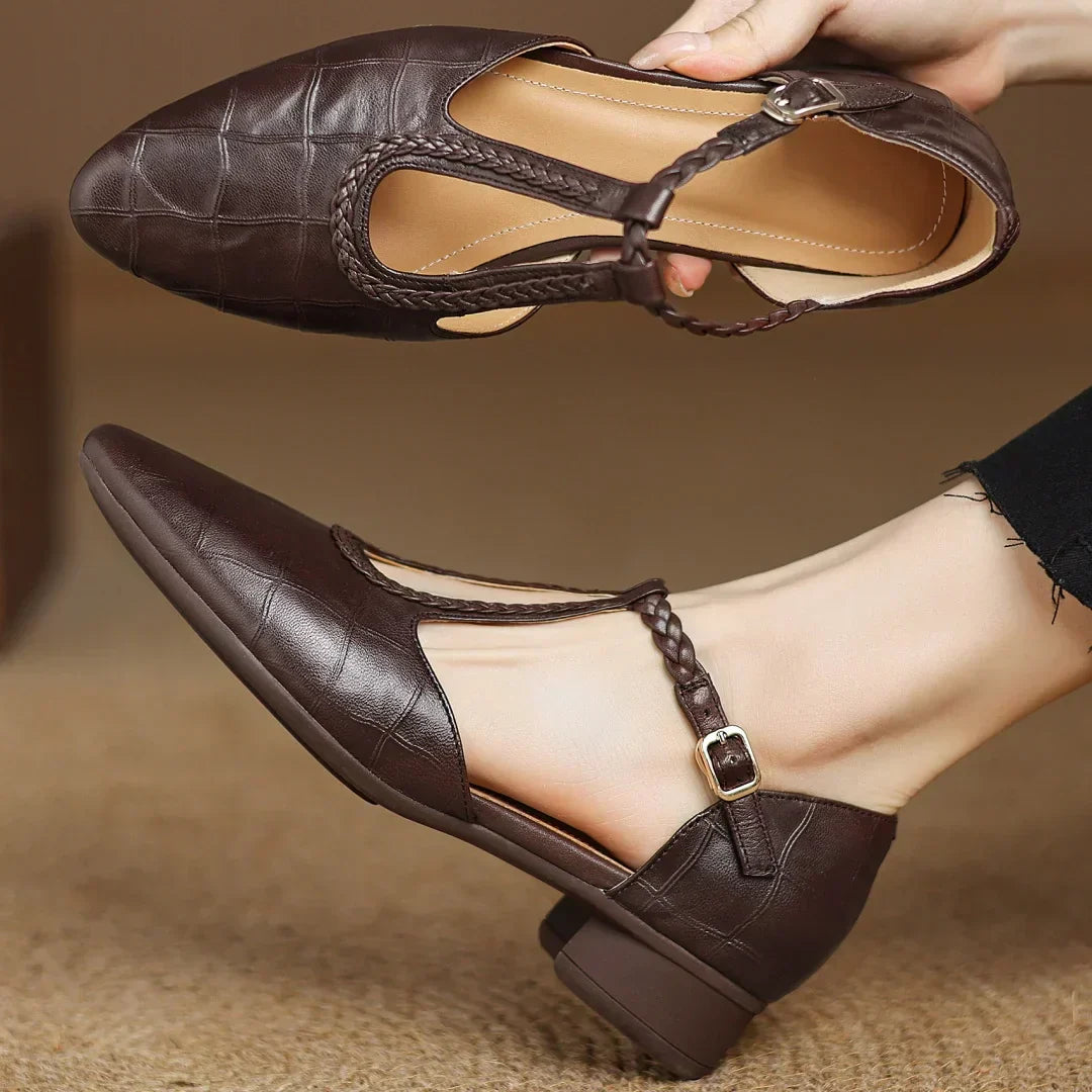 Sate Leather Mary Janes