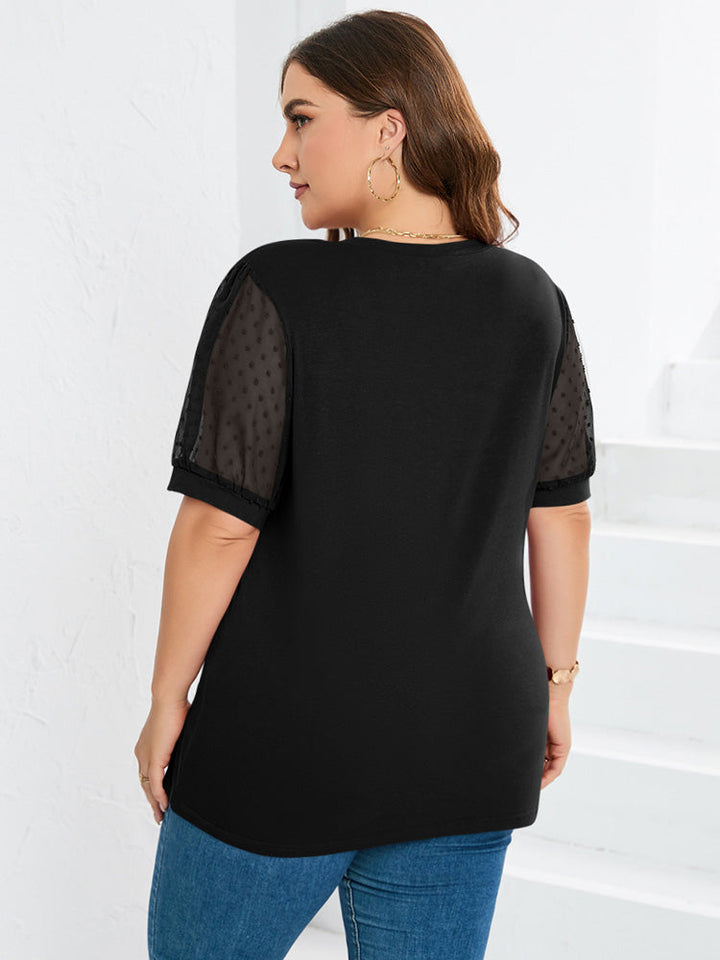 Lena – Textured Sleeve V-Neck Top