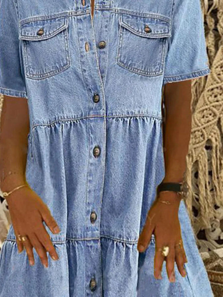 Amy - Boho Denim Dress