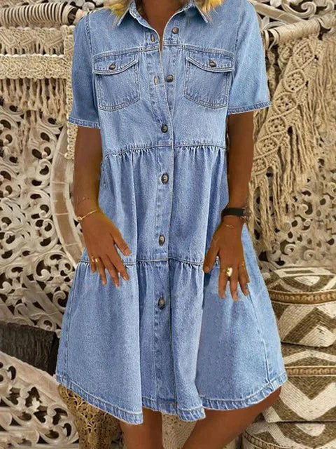 Amy - Boho Denim Dress