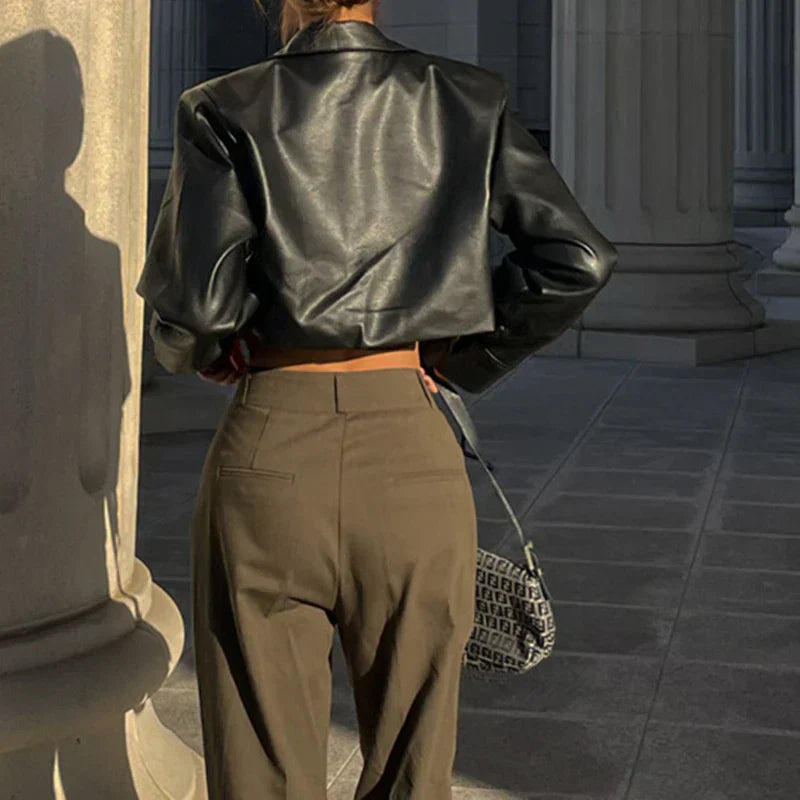 Éloise™ | Elegant Faux Leather Jacket
