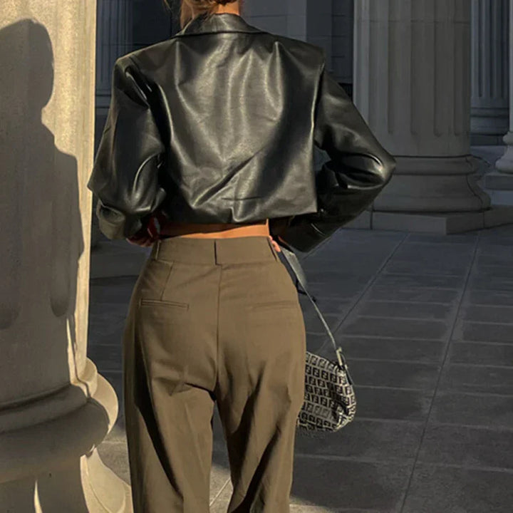 Éloise™ | Elegant Faux Leather Jacket