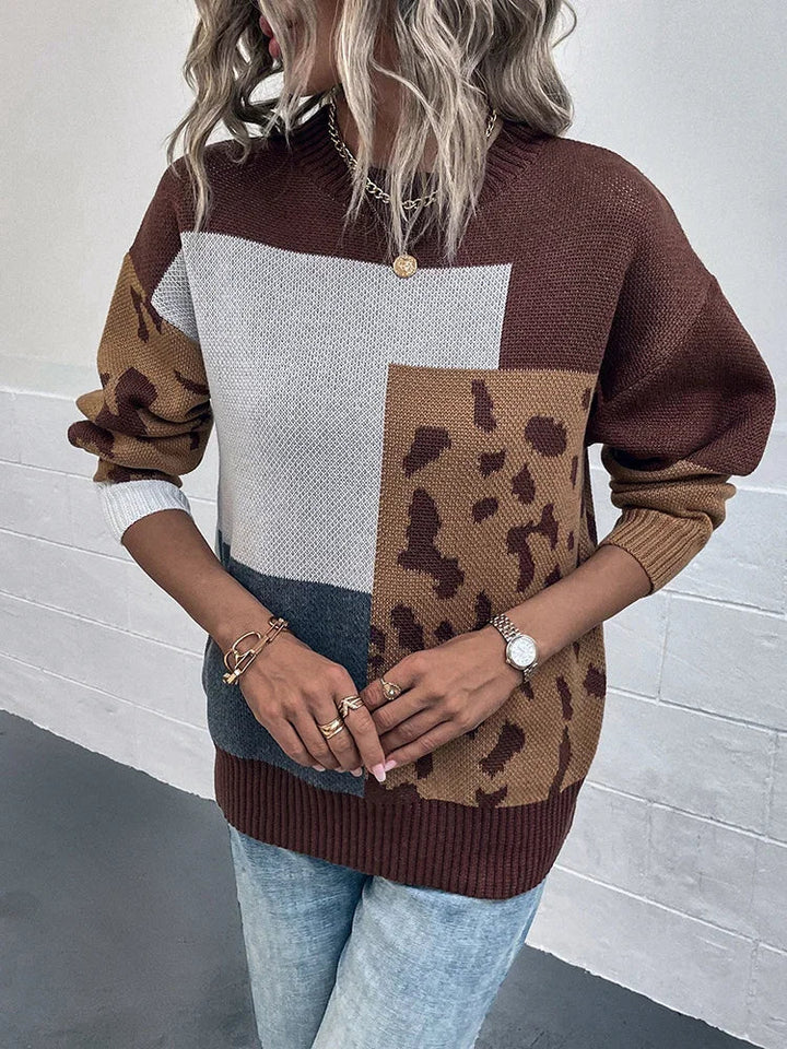 Tita™ Leopard Patchwork Sweater