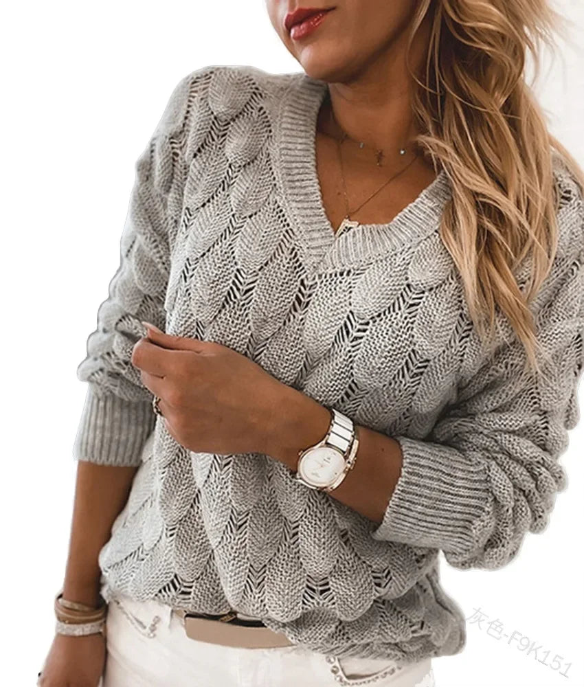 Tash™ V-Neck Sweater with Openwork