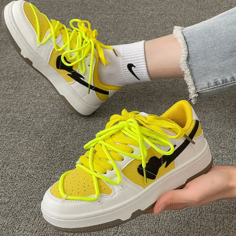 Chunky Lace-Up Walking Shoes