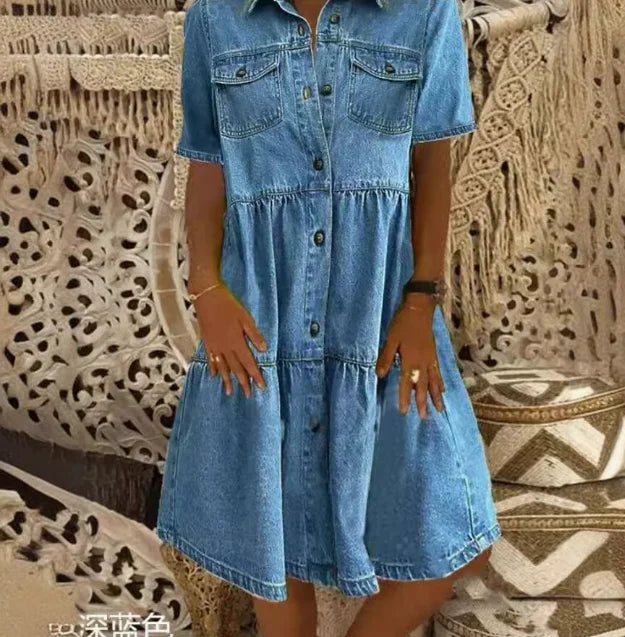 Amy - Boho Denim Dress