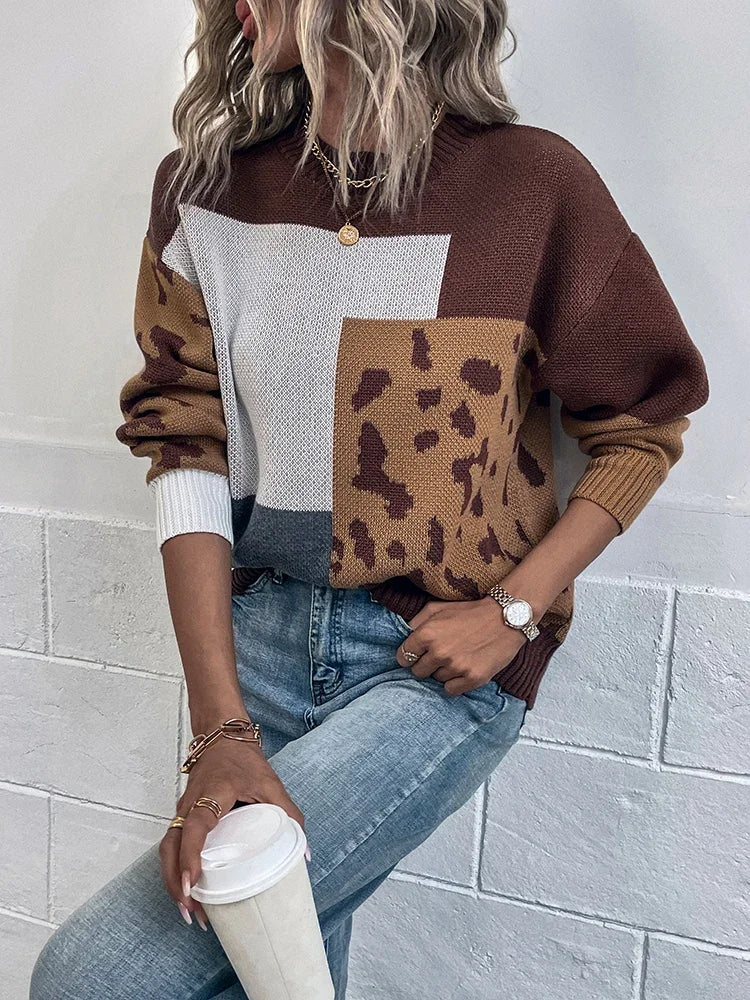 Tita™ Leopard Patchwork Sweater