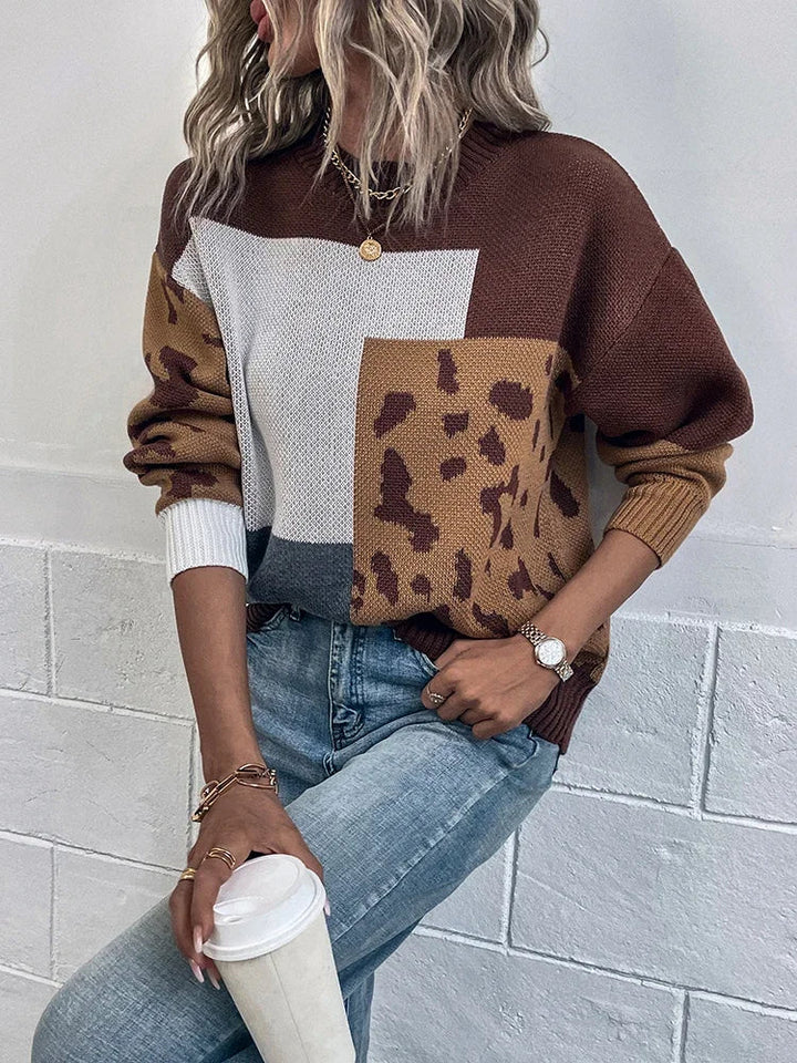Tita™ Leopard Patchwork Sweater
