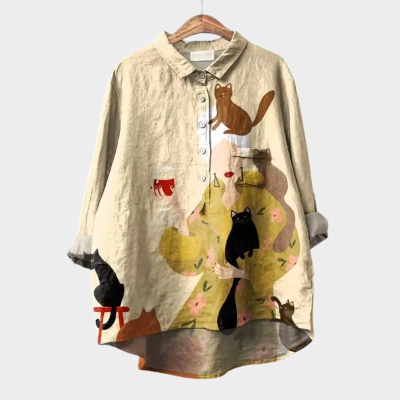 Chloe | Oversized Floral Blouse with Embracing Comfort for Carefree Days