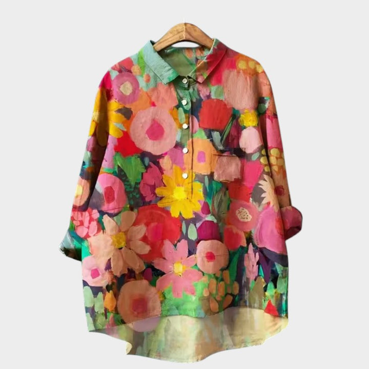 Chloe | Oversized Floral Blouse with Embracing Comfort for Carefree Days