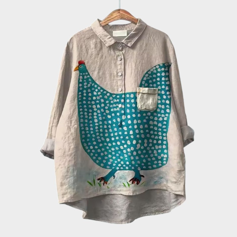 Chloe | Oversized Floral Blouse with Embracing Comfort for Carefree Days