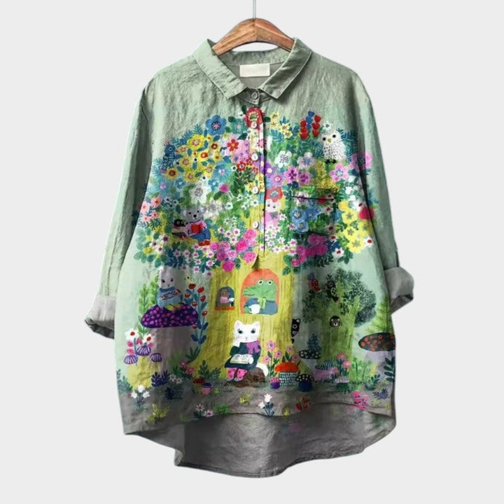 Chloe | Oversized Floral Blouse with Embracing Comfort for Carefree Days