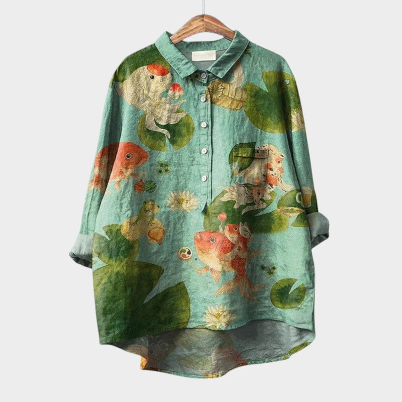 Evelyn | Oversized Floral Blouse with Absolute Comfort for Sunny Days