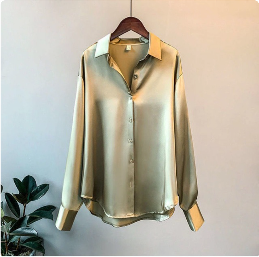 Lily™ | Luxe Satin Button-Down Blouse