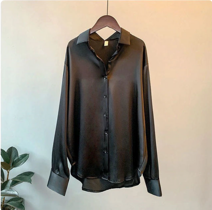 Lily™ | Luxe Satin Button-Down Blouse