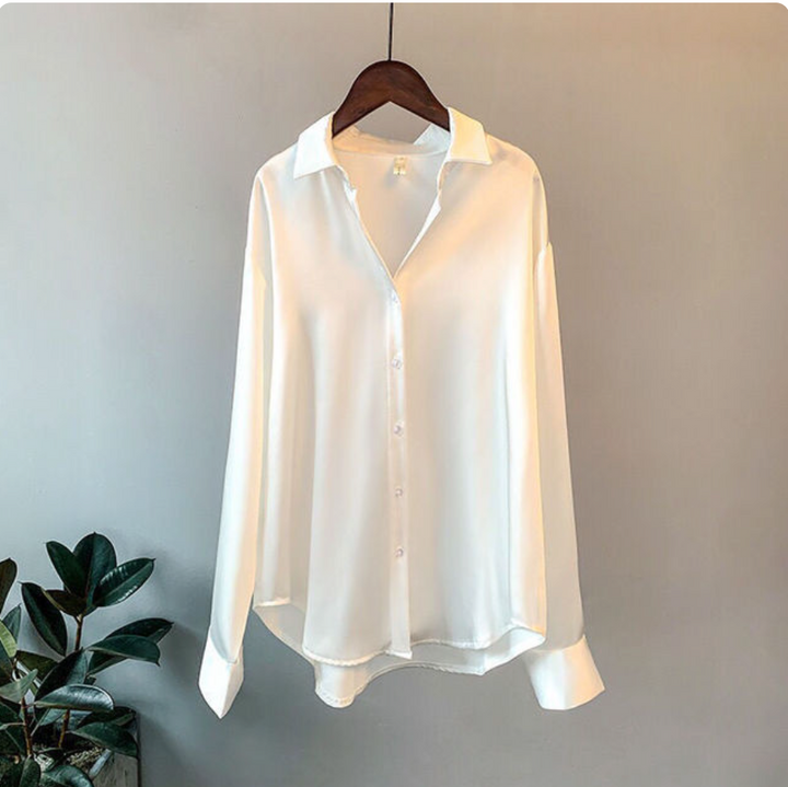 Lily™ | Luxe Satin Button-Down Blouse