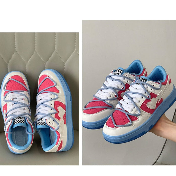 Chunky Lace-Up Walking Shoes