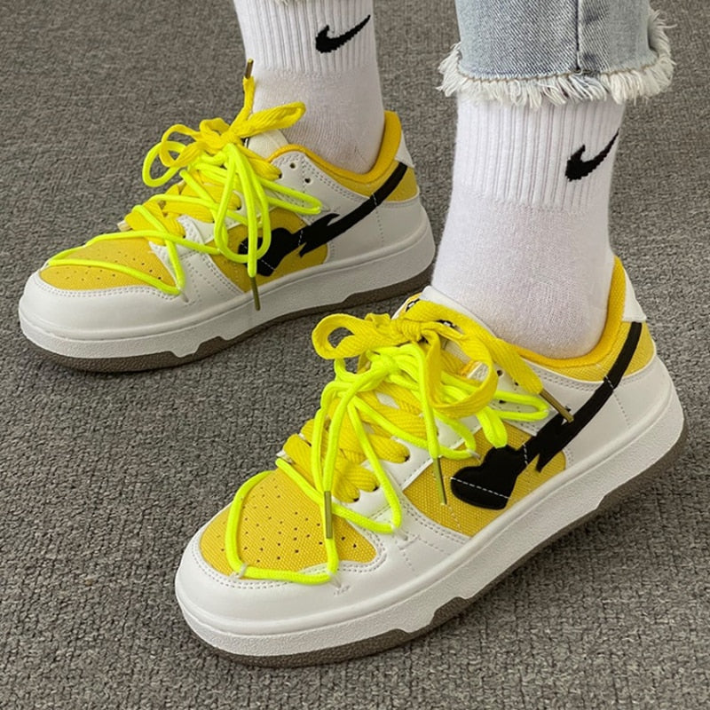 Chunky Lace-Up Walking Shoes
