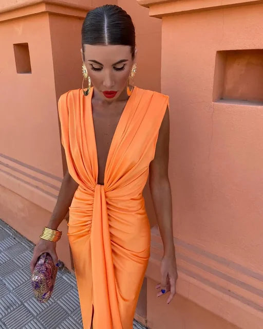 Cruella™ | Deep Neck Dress