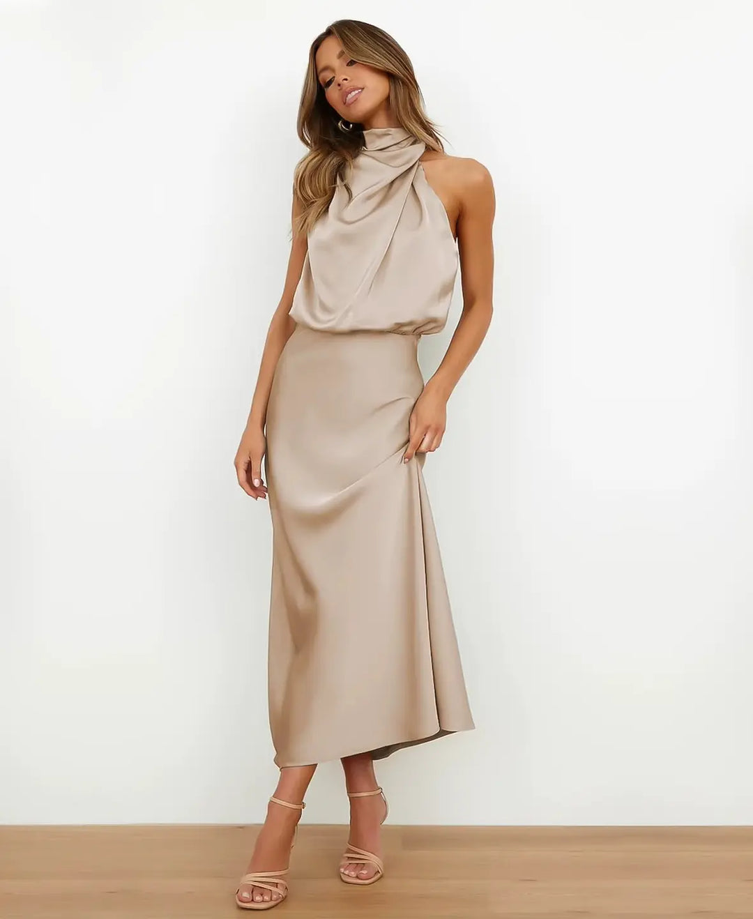 Chloe High Waist Midi Dress