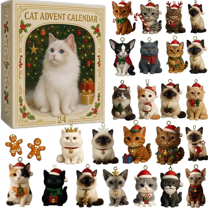 Festive Advent Calendar with 24 Cheerful Cats