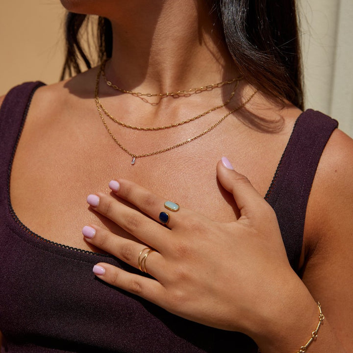 Wrap-around Ring with Aquamarine