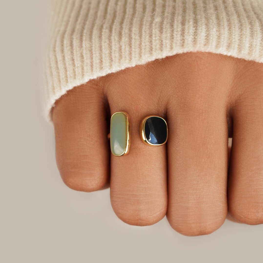 Wrap-around Ring with Aquamarine