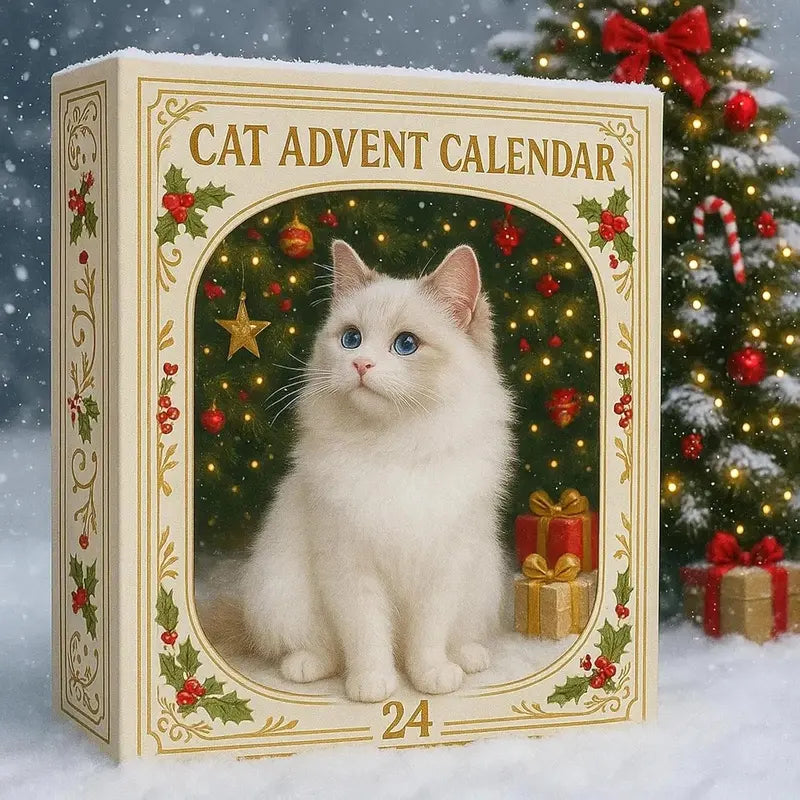 Festive Advent Calendar with 24 Cheerful Cats
