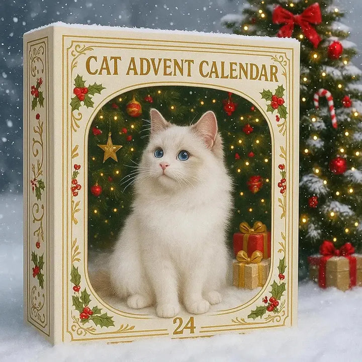 Festive Advent Calendar with 24 Cheerful Cats