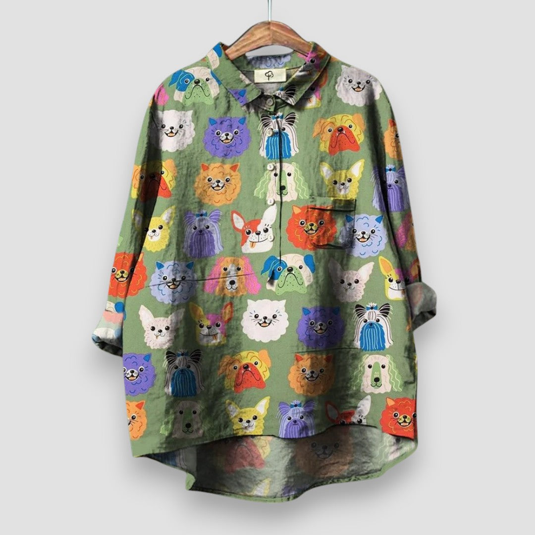 Rose | Elegant Women's Shirt with Artistic Print