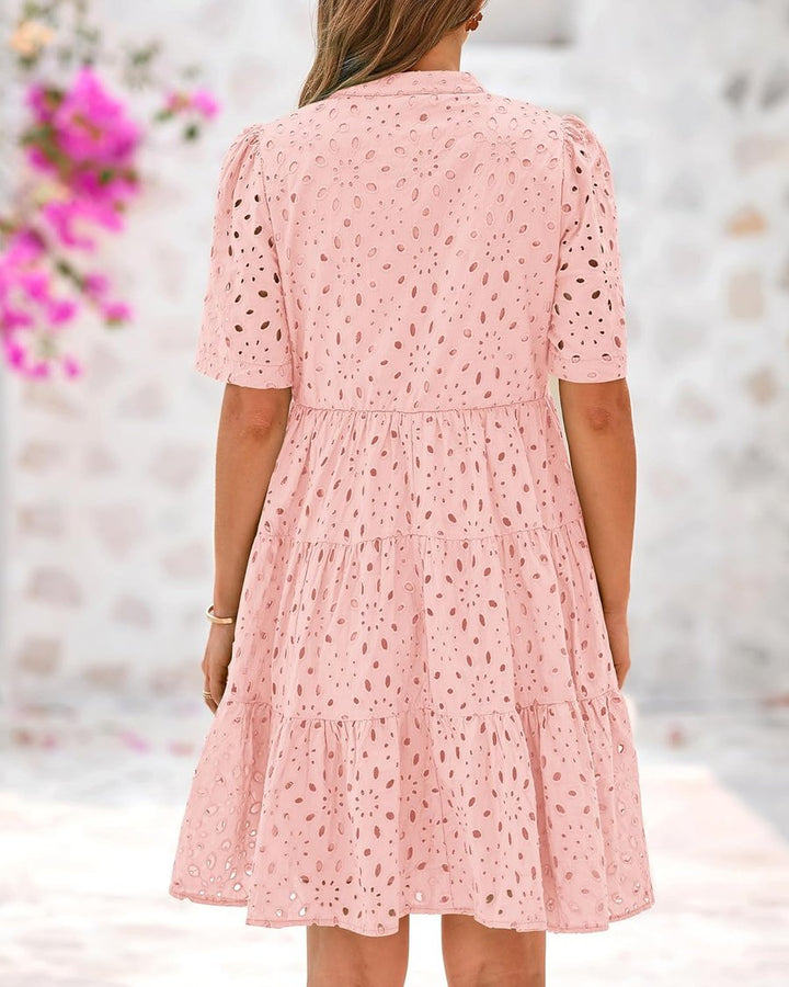 Pink Lace Ruffled Mini