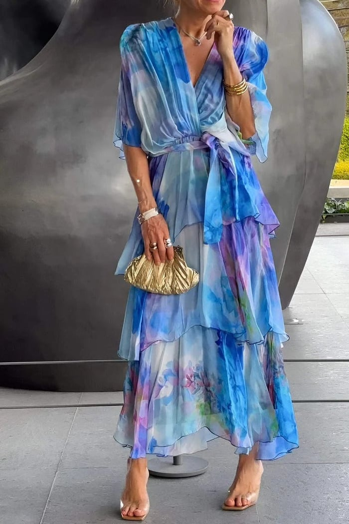 Celeste Flow Chiffon Dress
