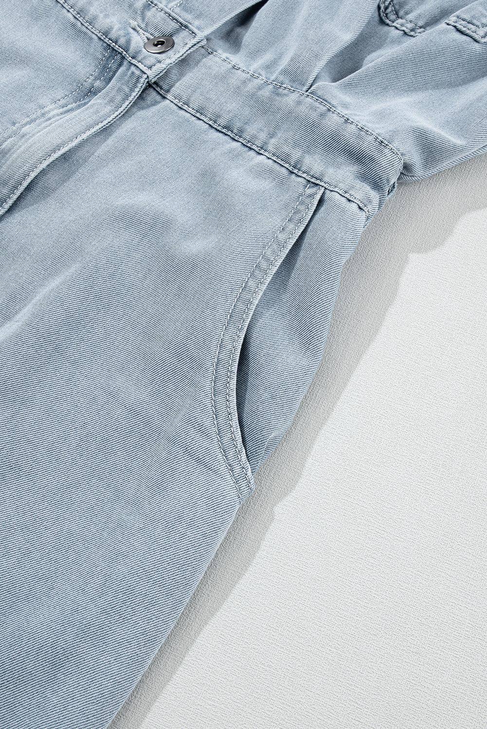 Isobel - Denim Dress with Short Batwing Sleeves
