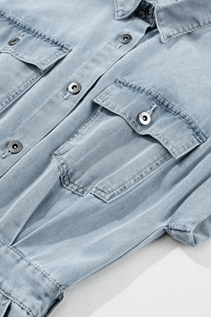 Isobel - Denim Dress with Short Batwing Sleeves