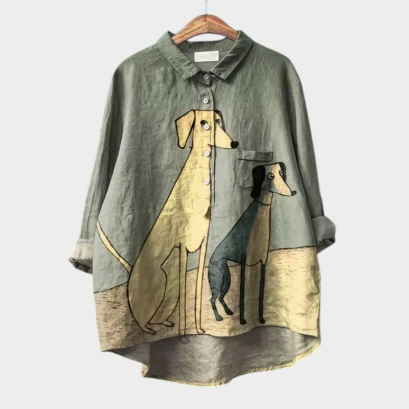 Ruby | Oversized Shirt with Dog Design and Everyday Comfort for a Carefree Look