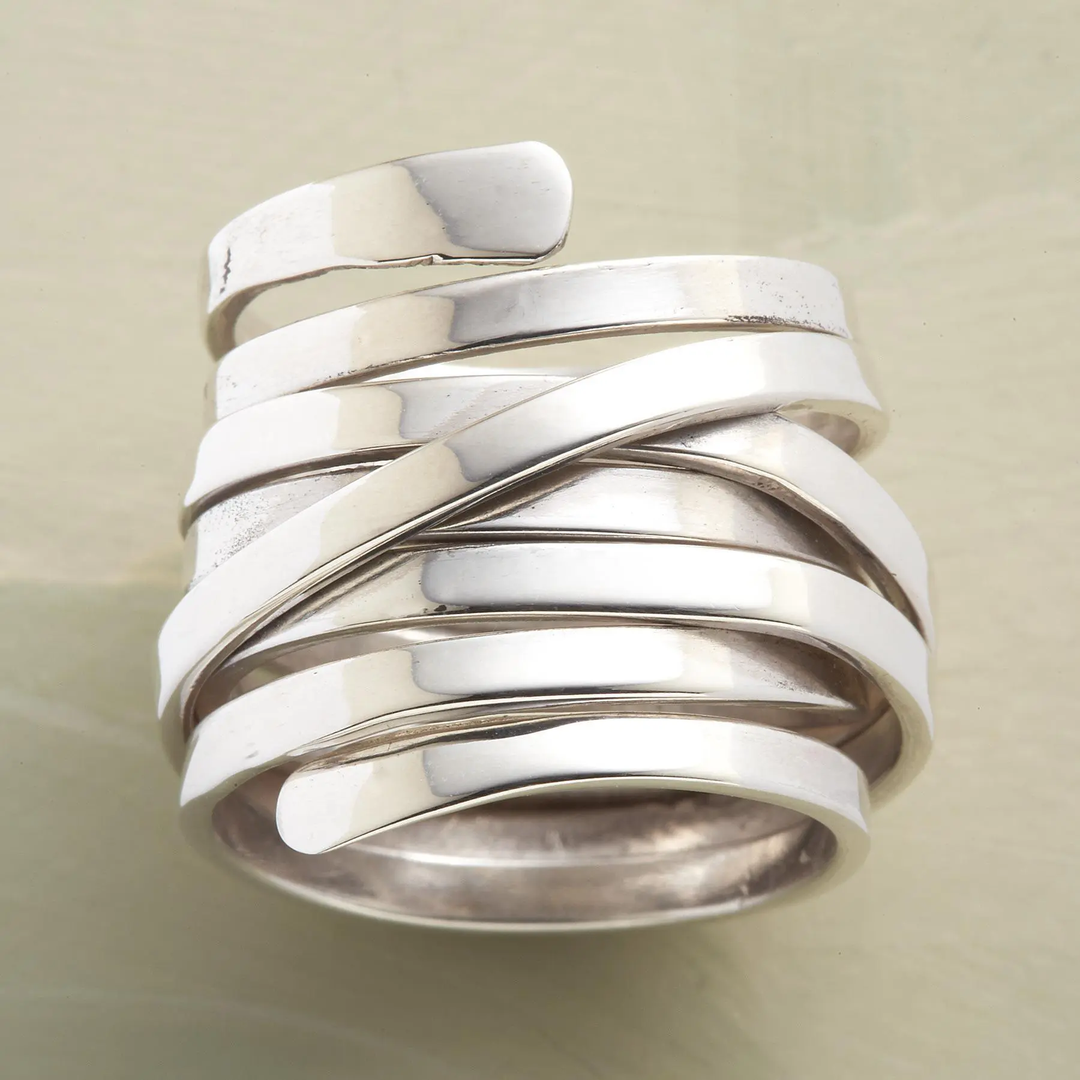 Vintage Silver Ring with Thick Layer