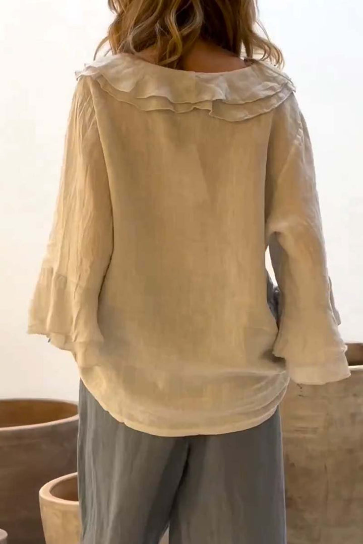 Isabella™ - Ruffled Linen Blouse