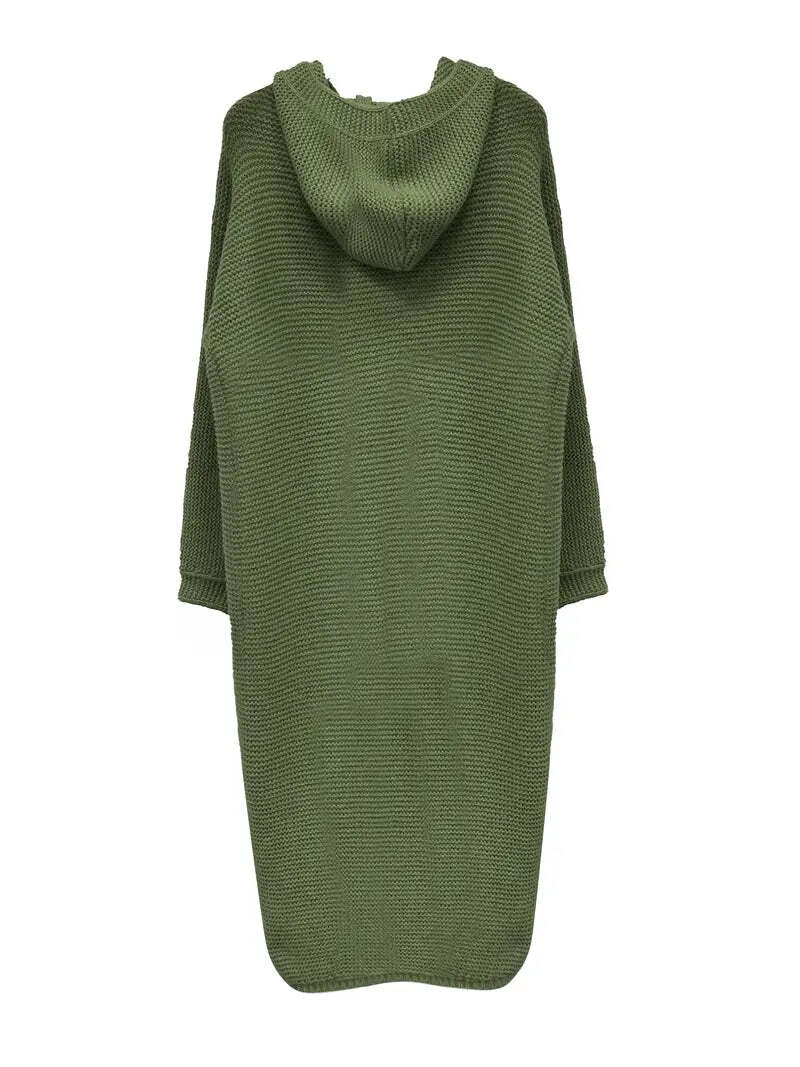 Verona™ - Cozy Hooded Longline Knitted Cardigan