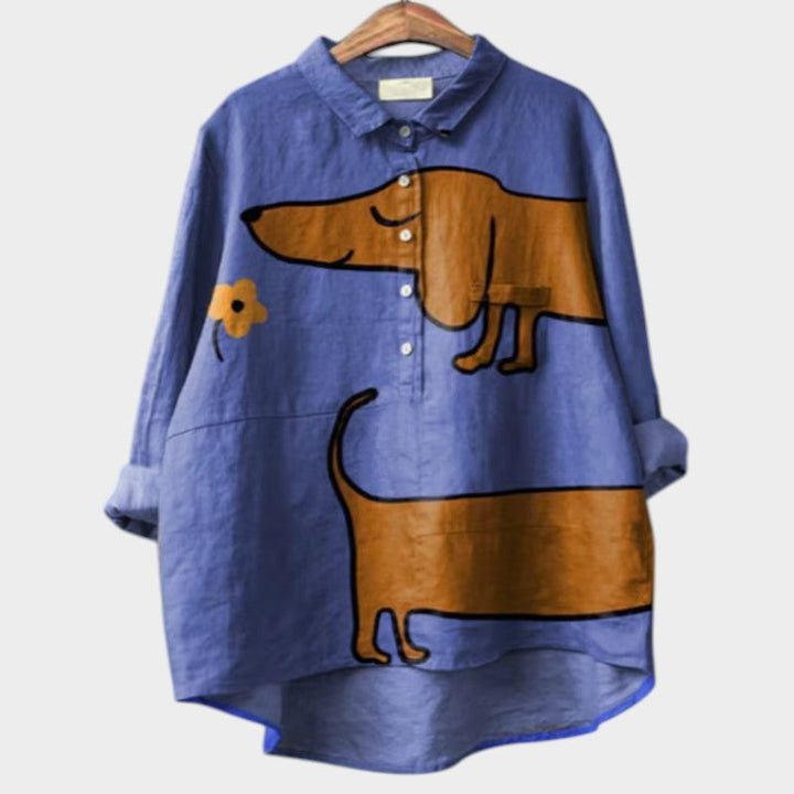 Ruby | Oversized Shirt with Dog Design and Everyday Comfort for a Carefree Look