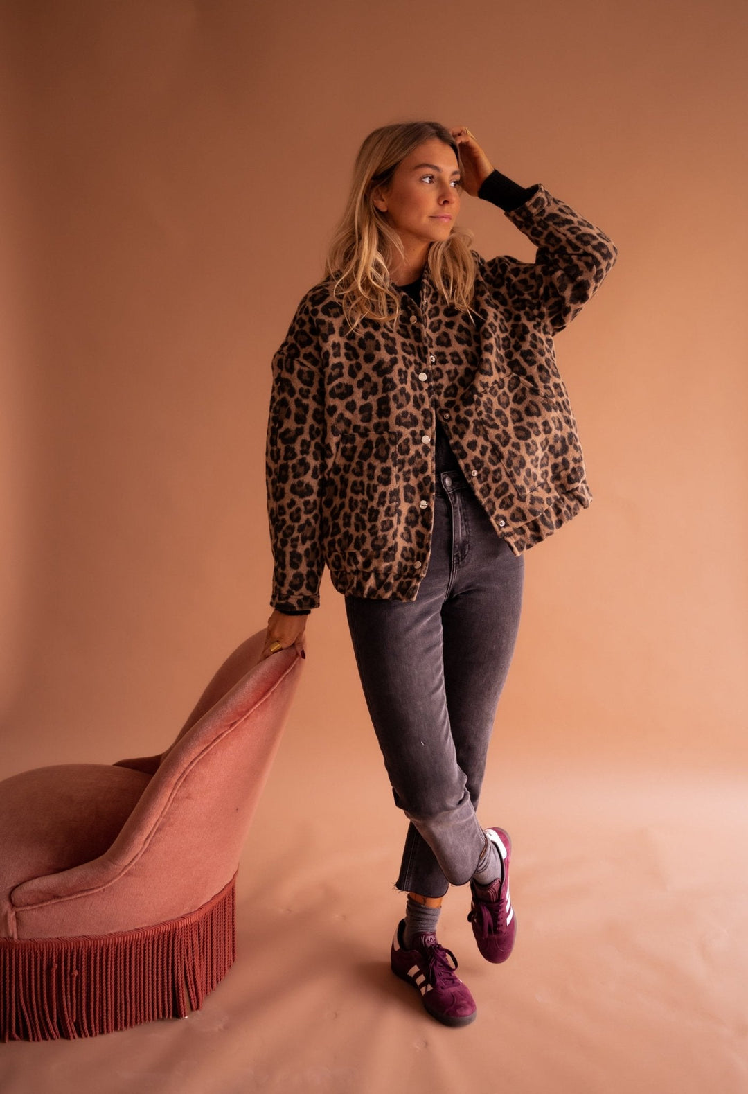 Nova | Trendy Jacket with Leopard Print