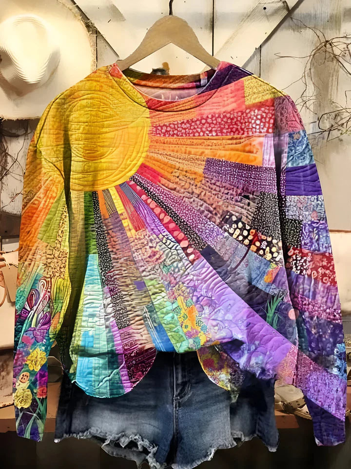Elara™ Sunburst Patch Sweatshirt