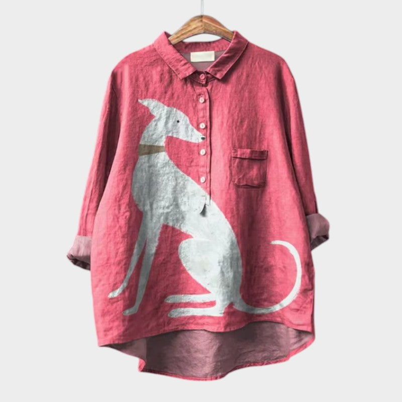 Ruby | Oversized Shirt with Dog Design and Everyday Comfort for a Carefree Look