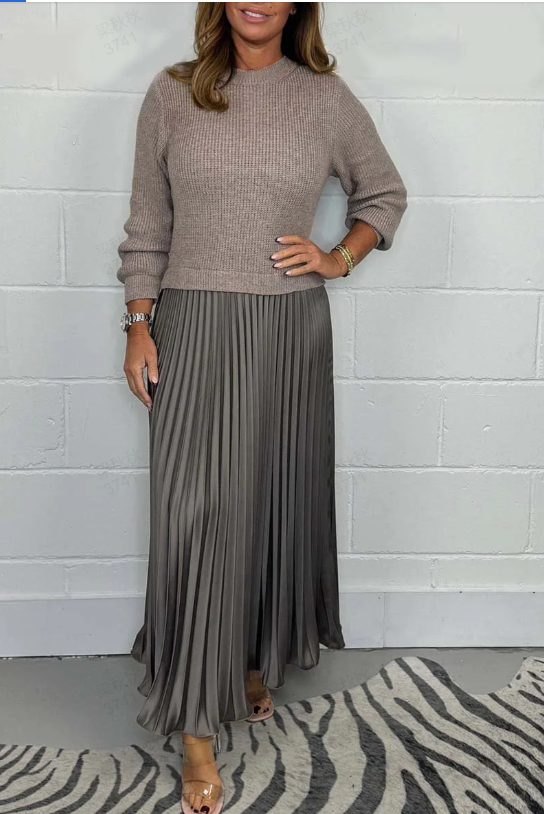 Luna™ Elegant Pleated Two-Piece Dress