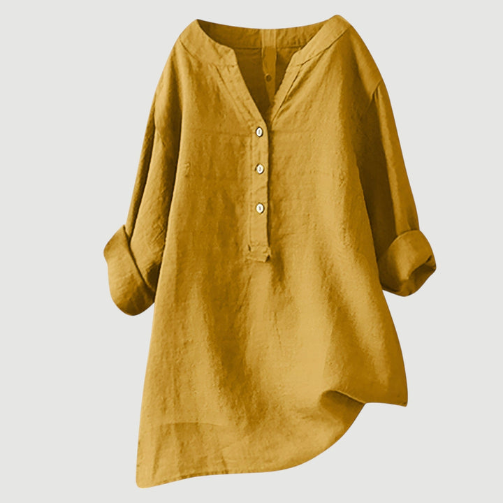 Mira Button-Front Linen Shirt