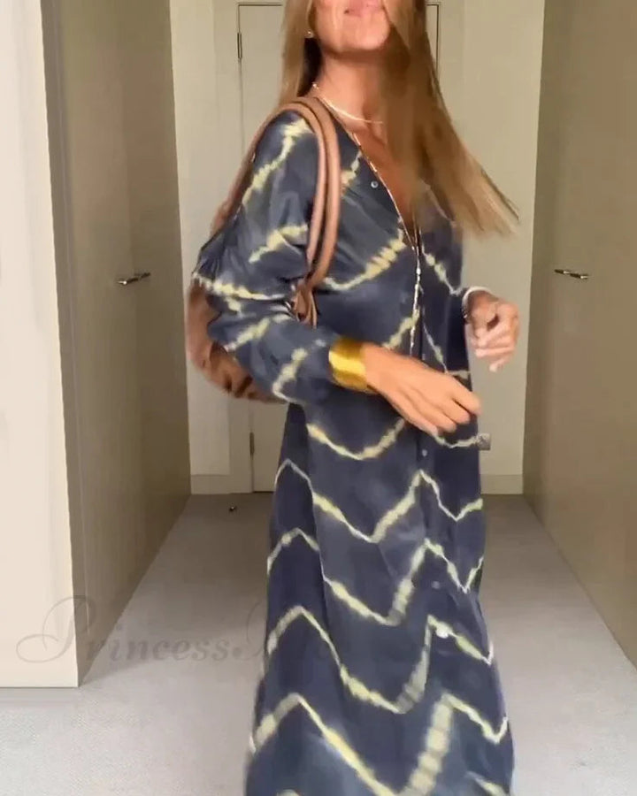 Sienna Wave – Boho Tie-Dye Dress