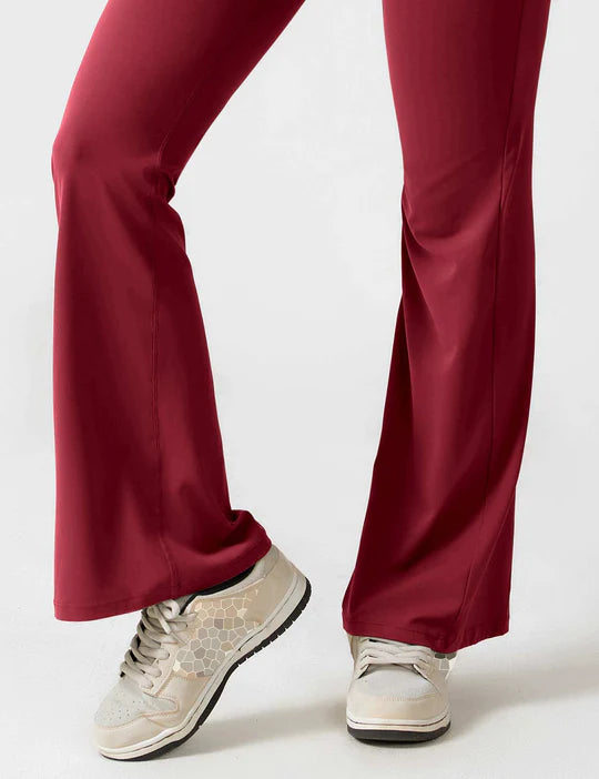 BlendApparel V-Waist Flare-Leg Jumpsuit